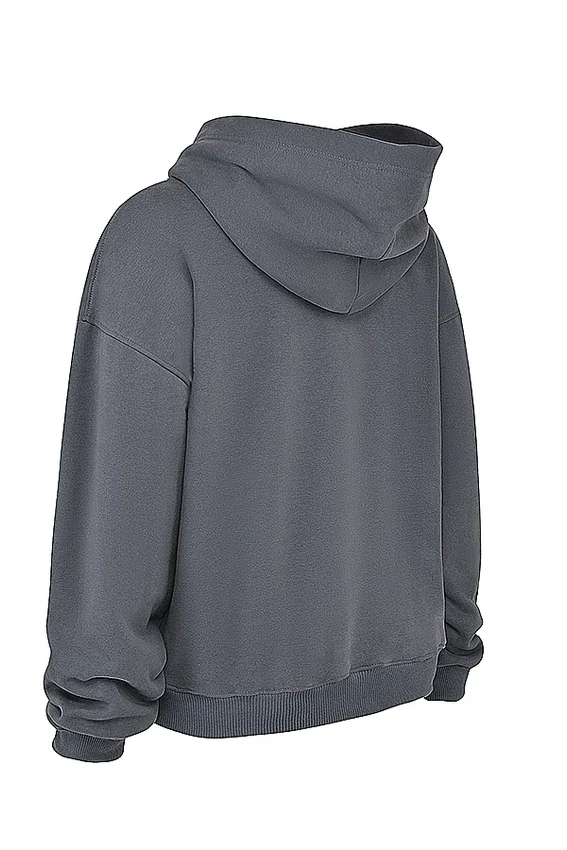 Mirage Slate Cotton Fleece-Back Zip Through Hoodie Mirage Slate Cotton Fleece-Back Zip Through Hoodie