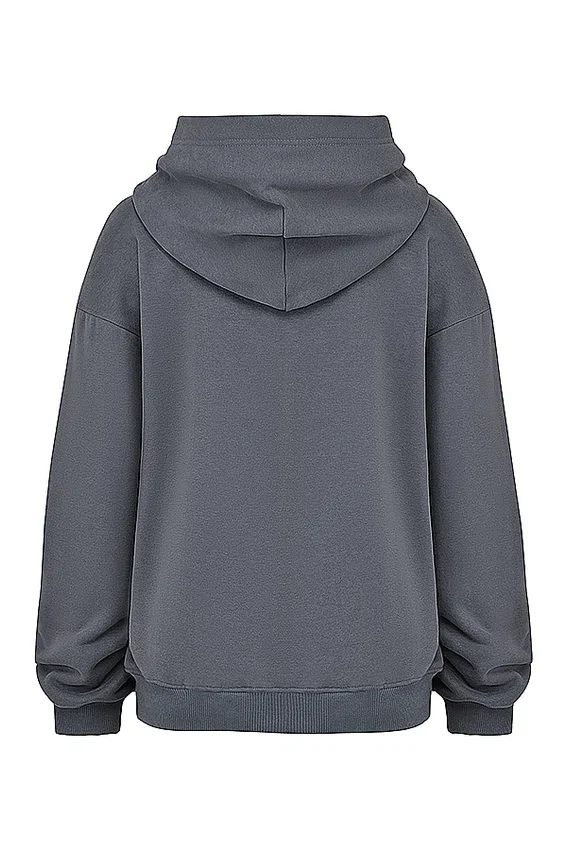 Mirage Slate Cotton Fleece-Back Zip Through Hoodie Mirage Slate Cotton Fleece-Back Zip Through Hoodie