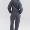 Mirage Slate Cotton Fleece-Back Zip Through Hoodie Mirage Slate Cotton Fleece-Back Zip Through Hoodie