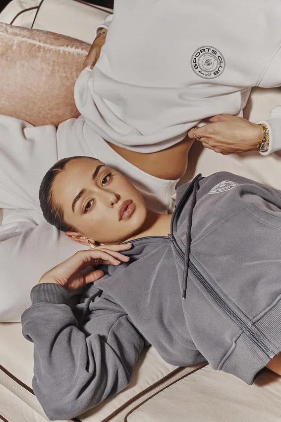Mirage Slate Cotton Fleece-Back Zip Through Hoodie Mirage Slate Cotton Fleece-Back Zip Through Hoodie