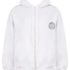 Mirage White Cotton Fleece-Back Zip Through Hoodie Mirage White Cotton Fleece-Back Zip Through Hoodie