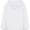 Mirage White Cotton Fleece-Back Zip Through Hoodie Mirage White Cotton Fleece-Back Zip Through Hoodie