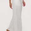 Mirea White Cotton Broderie Anglaise Wide Leg Trousers Mirea White Cotton Broderie Anglaise Wide Leg Trousers