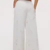 Mirea White Cotton Broderie Anglaise Wide Leg Trousers Mirea White Cotton Broderie Anglaise Wide Leg Trousers