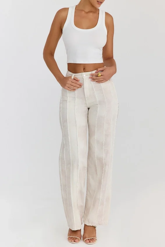 Mistress Rocks Cream Dusty Print Frayed Jeans – SALE Mistress Rocks Cream Dusty Print Frayed Jeans – SALE