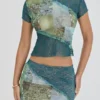 Mistress Rocks Ocean Teal Panelled Mini Skirt – SALE Mistress Rocks Ocean Teal Panelled Mini Skirt – SALE
