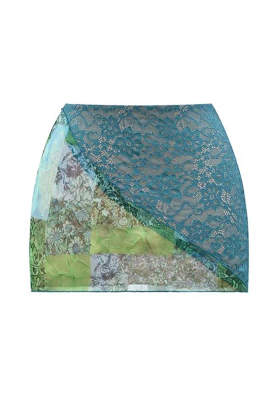 Mistress Rocks Ocean Teal Panelled Mini Skirt – SALE Mistress Rocks Ocean Teal Panelled Mini Skirt – SALE