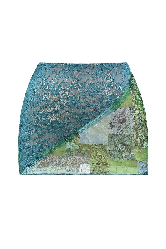 Mistress Rocks Ocean Teal Panelled Mini Skirt – SALE Mistress Rocks Ocean Teal Panelled Mini Skirt – SALE
