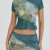 Mistress Rocks Ocean Teal Panelled Mini Skirt – SALE Mistress Rocks Ocean Teal Panelled Mini Skirt – SALE