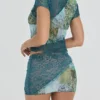 Mistress Rocks Ocean Teal Panelled Mini Skirt – SALE Mistress Rocks Ocean Teal Panelled Mini Skirt – SALE