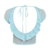 Mistress Rocks Seafoam Knit Open Back Ruffle Top – SALE