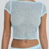 Mistress Rocks Seafoam Knit Open Back Ruffle Top – SALE