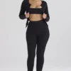 Mitzi Black Ribbed Knit Leggings Mitzi Black Ribbed Knit Leggings