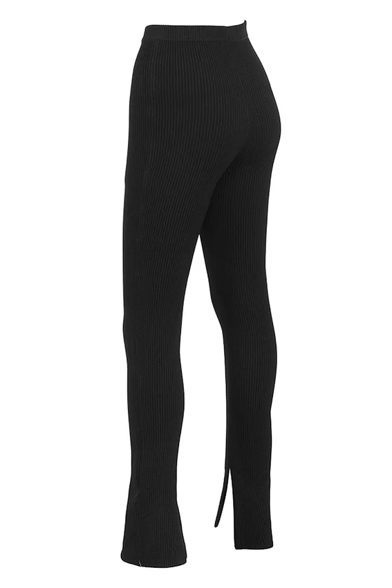 Mitzi Black Ribbed Knit Leggings Mitzi Black Ribbed Knit Leggings