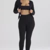 Mitzi Black Ribbed Knit Leggings Mitzi Black Ribbed Knit Leggings
