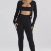Mitzi Black Ribbed Knit Leggings Mitzi Black Ribbed Knit Leggings