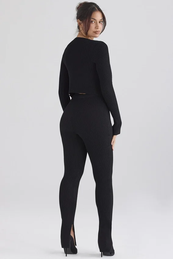 Mitzi Black Ribbed Knit Leggings Mitzi Black Ribbed Knit Leggings
