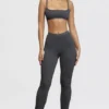 Mitzi Dark Grey Ribbed Knit Leggings Mitzi Dark Grey Ribbed Knit Leggings