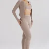 Mitzi Taupe Ribbed Knit Leggings