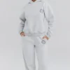 Muse Light Grey Marl Cotton Fleece-Back Hoodie Muse Light Grey Marl Cotton Fleece-Back Hoodie