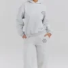 Muse Light Grey Marl Cotton Fleece-Back Hoodie Muse Light Grey Marl Cotton Fleece-Back Hoodie