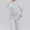 Muse Light Grey Marl Cotton Fleece-Back Hoodie Muse Light Grey Marl Cotton Fleece-Back Hoodie