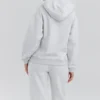 Muse Light Grey Marl Cotton Fleece-Back Hoodie Muse Light Grey Marl Cotton Fleece-Back Hoodie