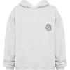 Muse Light Grey Marl Cotton Fleece-Back Hoodie Muse Light Grey Marl Cotton Fleece-Back Hoodie