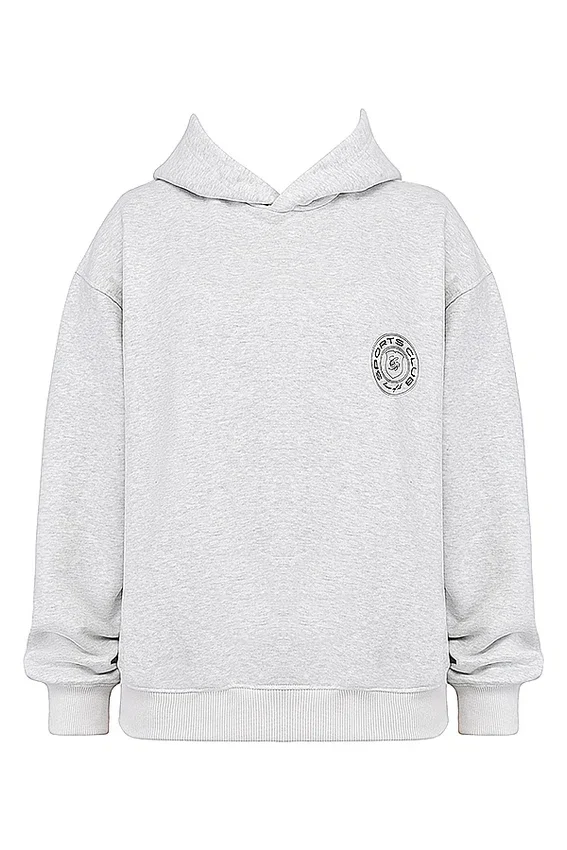 Muse Light Grey Marl Cotton Fleece-Back Hoodie Muse Light Grey Marl Cotton Fleece-Back Hoodie