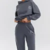 Muse Slate Cotton Fleece-Back Hoodie Muse Slate Cotton Fleece-Back Hoodie