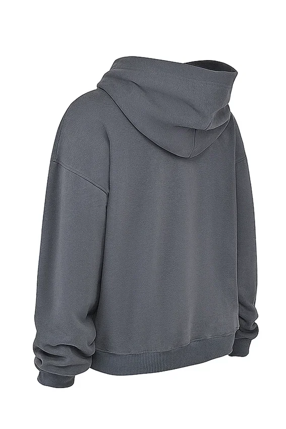 Muse Slate Cotton Fleece-Back Hoodie Muse Slate Cotton Fleece-Back Hoodie