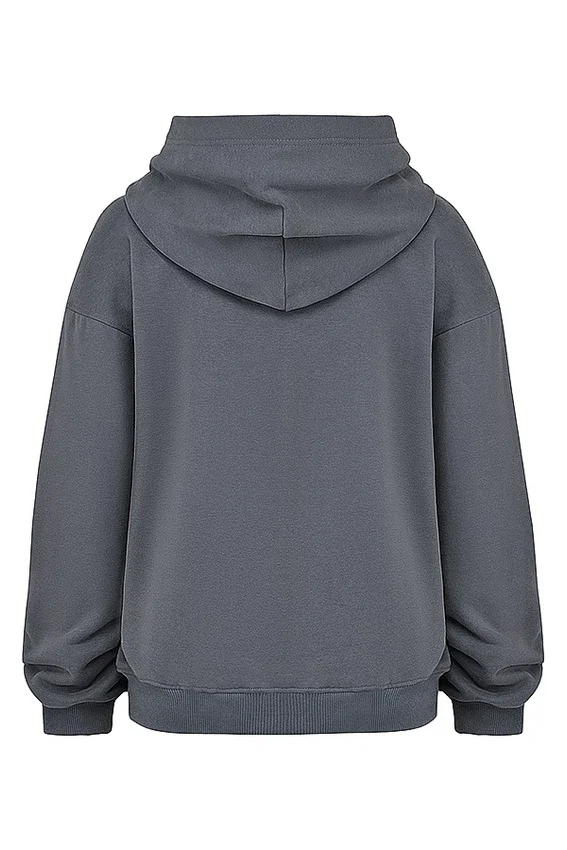 Muse Slate Cotton Fleece-Back Hoodie Muse Slate Cotton Fleece-Back Hoodie