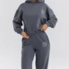 Muse Slate Cotton Fleece-Back Hoodie Muse Slate Cotton Fleece-Back Hoodie