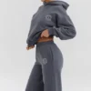 Muse Slate Cotton Fleece-Back Hoodie Muse Slate Cotton Fleece-Back Hoodie