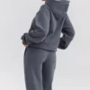 Muse Slate Cotton Fleece-Back Hoodie Muse Slate Cotton Fleece-Back Hoodie
