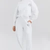 Muse White Cotton Fleece-Back Hoodie Muse White Cotton Fleece-Back Hoodie