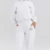 Muse White Cotton Fleece-Back Hoodie Muse White Cotton Fleece-Back Hoodie