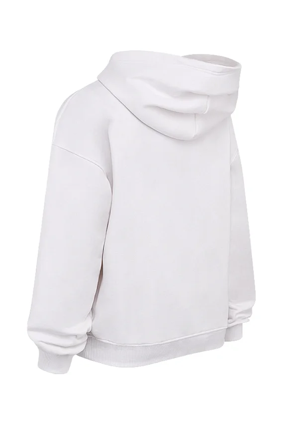 Muse White Cotton Fleece-Back Hoodie Muse White Cotton Fleece-Back Hoodie
