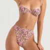 Mykonos Olive Floral High Waist Bikini Bottom