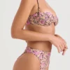 Mykonos Olive Floral High Waist Bikini Bottom