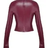Mylah Wine Vegan Leather Top