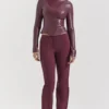 Mylah Wine Vegan Leather Top