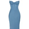 Myrna Aegean Blue Corset Midi Dress Myrna Aegean Blue Corset Midi Dress