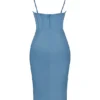 Myrna Aegean Blue Corset Midi Dress Myrna Aegean Blue Corset Midi Dress