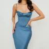 Myrna Aegean Blue Corset Midi Dress Myrna Aegean Blue Corset Midi Dress