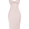 Myrna Crystal Satin Corset Midi Dress Myrna Crystal Satin Corset Midi Dress