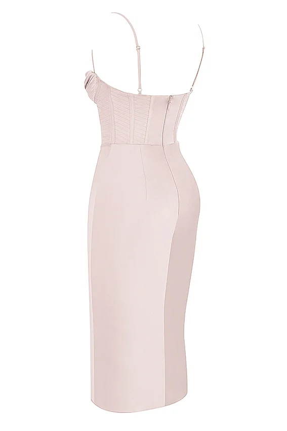 Myrna Crystal Satin Corset Midi Dress Myrna Crystal Satin Corset Midi Dress