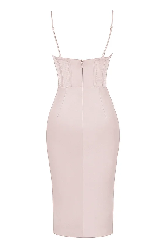 Myrna Crystal Satin Corset Midi Dress Myrna Crystal Satin Corset Midi Dress