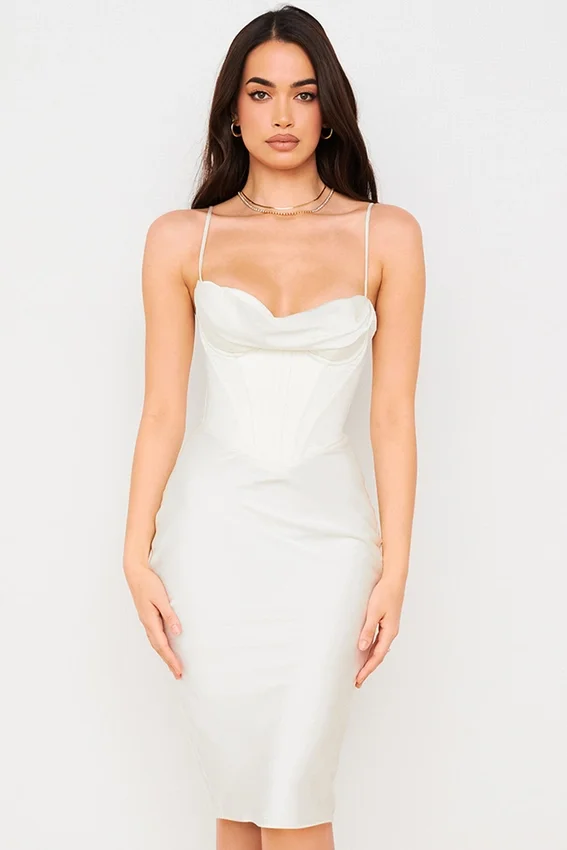 Myrna Ivory Corset Slip Dress Myrna Ivory Corset Slip Dress