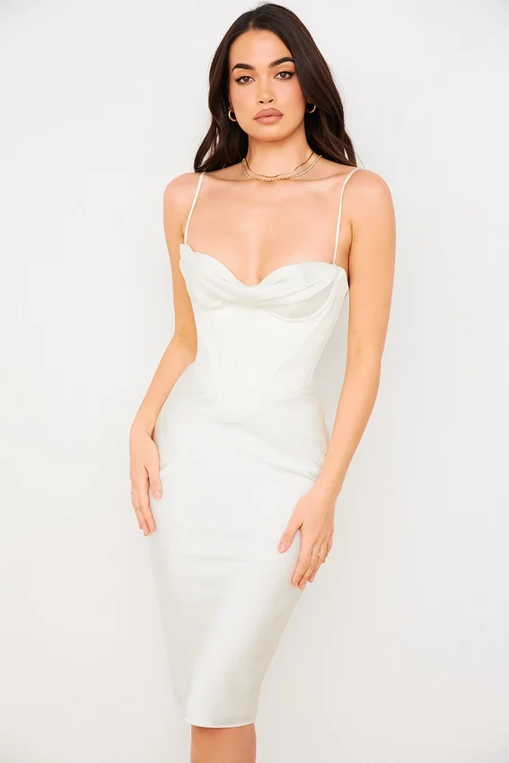 Myrna Ivory Corset Slip Dress Myrna Ivory Corset Slip Dress